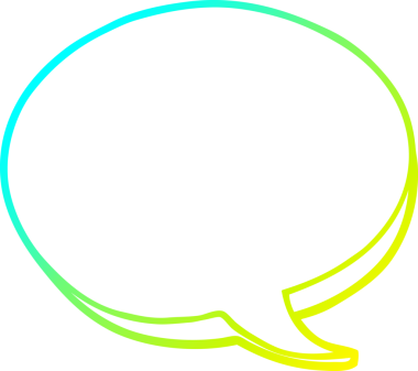 Bir insan tarafından çizilen kırmızı konuşma baloncuğunun soğuk gradyan çizgisi