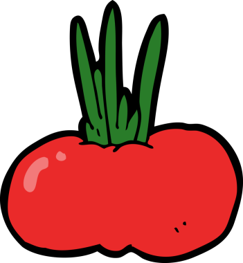 Bir insan tarafından çizilmiş sebze çizgi filmi.