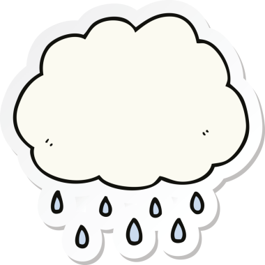 Bir insan tarafından çizilmiş karikatür yağmur bulutu etiketi
