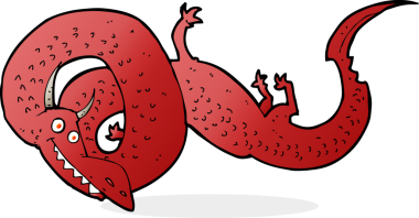 Bir insan tarafından çizilmiş Çin ejderhası çizgi filmi.