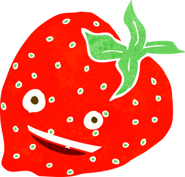 Bir insan tarafından çizilmiş çilek çizgi filmi.