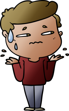 Bir insan tarafından çizilmiş, kafası karışmış bir adam.