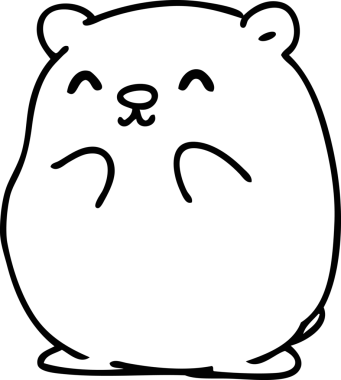 Bir insan tarafından çizilmiş mutlu küçük bir ayının çizgi karalaması