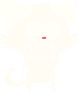 Bir insan tarafından çizilmiş gergin köpek rengi çizgi filmi.