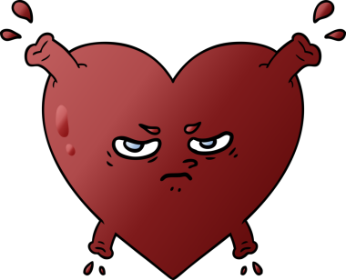 Bir insan tarafından çizilmiş karikatür kalp.