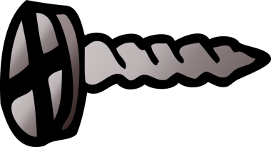 Bir insan tarafından çizilmiş karikatür vidası.