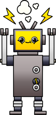 Bir insan tarafından çizilmiş bir robotun gölgelenmiş çizimi