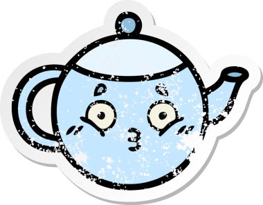 Bir insan tarafından çizilmiş tatlı bir çay demliğinin sıkıntılı çıkartması.