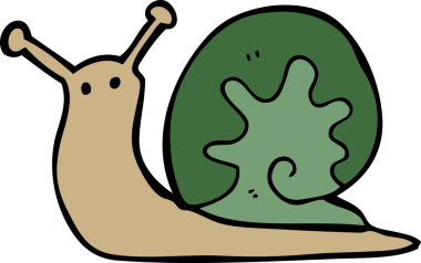 bir insan tarafından çizilmiş karikatür salyangozu