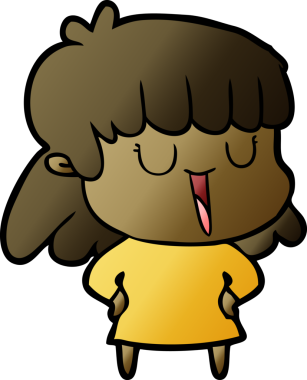 Bir insan tarafından çizilmiş bir çizgi film kadını.