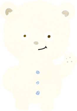 bir insan tarafından çizilmiş kutup ayısı yavrusu.