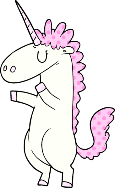 Bir insan tarafından çizilmiş tek boynuzlu at çizgi filmi.