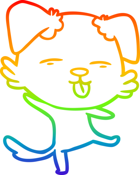 gökkuşağı gradyan çizimi bir insan tarafından çizilmiş dans eden bir köpeğin çizimi