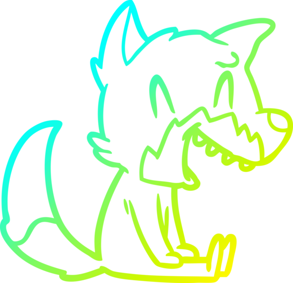 Bir insan tarafından çizilmiş gülen tilki çizgi filmi.