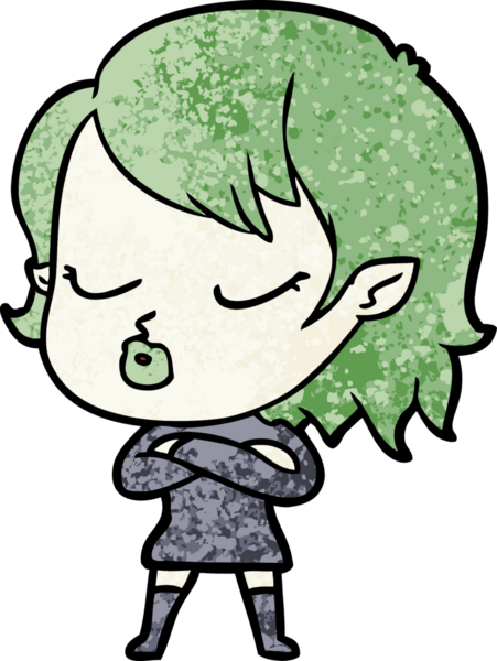 Bir insan tarafından çizilmiş şirin vampir kız çizgi filmi.