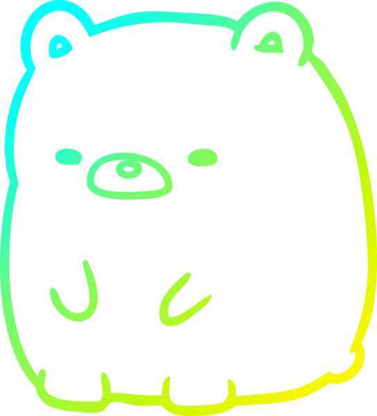 Bir insan tarafından çizilmiş şirin üzgün bir ayının soğuk gradyan çizgisi.