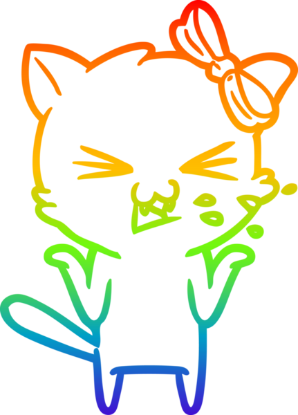 gökkuşağı gradyanı çizimi bir insan tarafından çizilmiş çizgi film kedisi