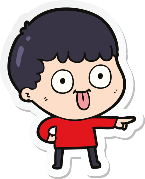 Bir insan tarafından çizilmiş karikatür adamın çıkartması.