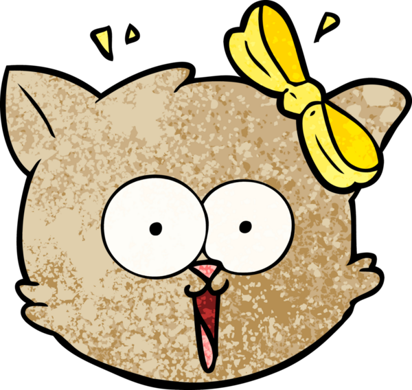 Bir insan tarafından çizilmiş kedi suratlı bir çizgi film.