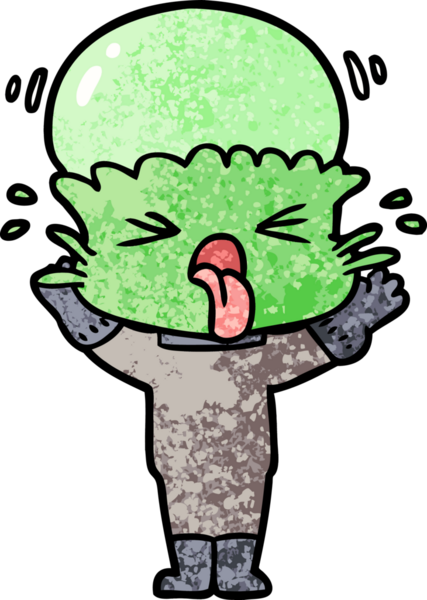 Bir insan tarafından çizilmiş garip bir uzaylı çizgi filmi.