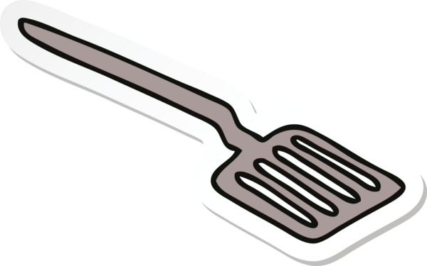 Bir insan tarafından çizilmiş garip bir el spatulasının çıkartması.