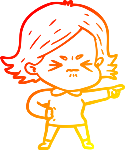 Bir insan tarafından çizilmiş kızgın bir karikatür çizimi.