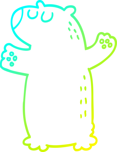 Bir çizgi film ayısının insan tarafından çizilmiş soğuk çizgi çizgisi.