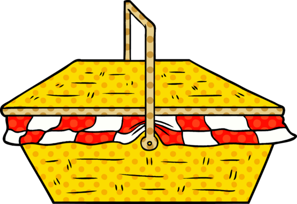 bir insan tarafından çizilmiş çizgi film piknik sepeti