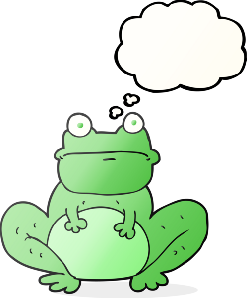 Bir insan tarafından çizilmiş serbest çizim baloncuklu kurbağa.