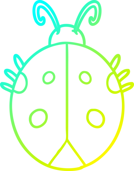 Bir insan tarafından çizilmiş bir uğur böceğinin soğuk çizgi çizimi