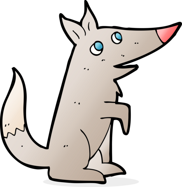 Bir insan tarafından çizilmiş bir kurt yavrusu.