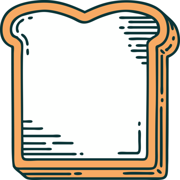 Bir insan tarafından çizilmiş bir ekmek diliminin sembolik dövmesi.