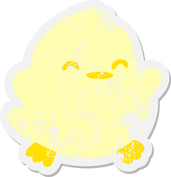 Bir insan tarafından çizilmiş şirin küçük kuş grunge etiketi.