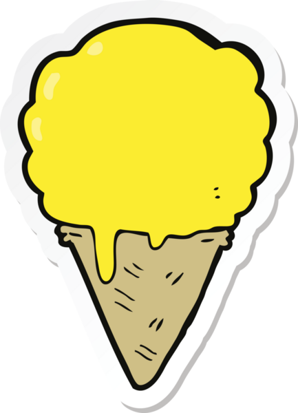 Bir insan tarafından çizilmiş karikatür dondurma etiketi.