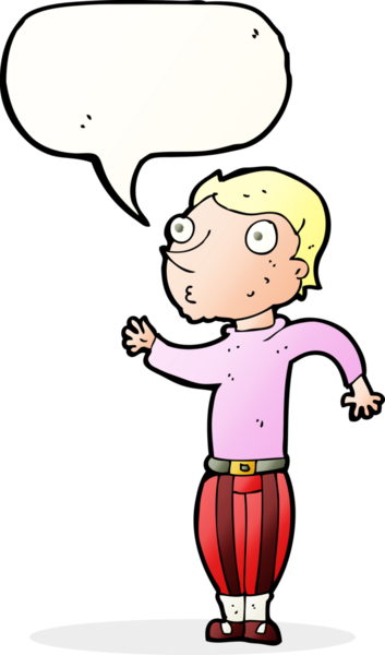 Gürültülü giysiler içinde bir insan tarafından çizilmiş konuşma balonu olan çizgi film adamı.