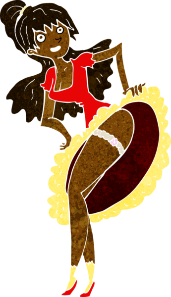 Bir insan tarafından çizilmiş flamenko dansçısı çizgi filmi.