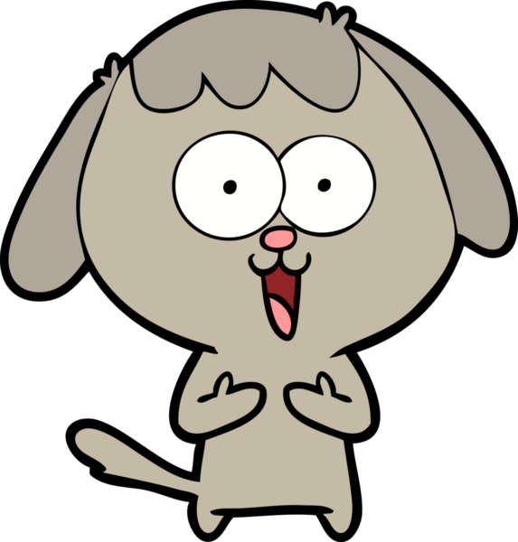 Bir insan tarafından çizilmiş şirin bir çizgi film köpeği.