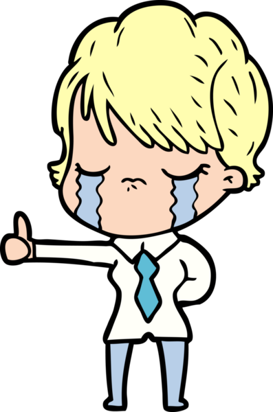 Bir insan tarafından çizilmiş ağlayan çizgi film kadını.