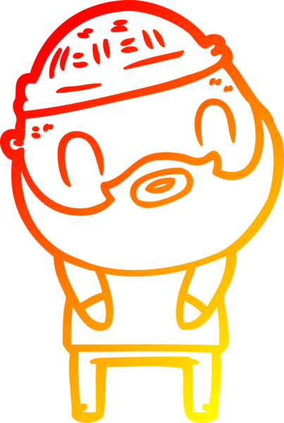 Bir insan tarafından çizilmiş sakallı bir adamın sıcak çizgi çizimi.