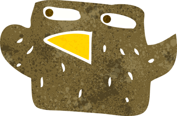 Bir insan tarafından çizilmiş çizgi film kuşu.