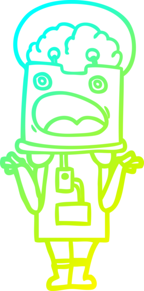 Bir insan tarafından çizilmiş soğuk gradyan robot çizimi