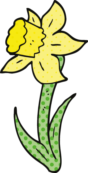 Çizgi roman tarzı nergis bir insan tarafından çizilmiş.