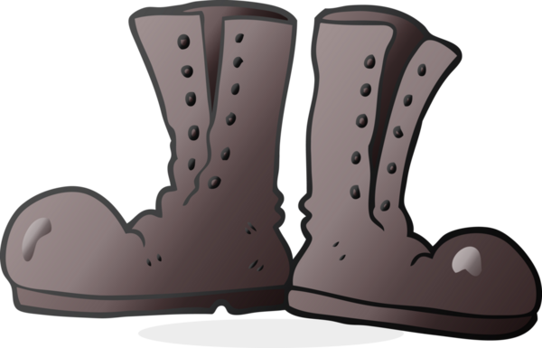 Bir insan tarafından çizilmiş karikatür, parlak asker çizmeleri.