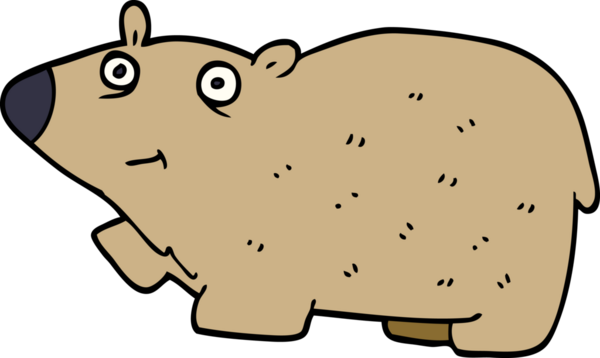 Bir insan tarafından çizilmiş mutlu bir ayı.