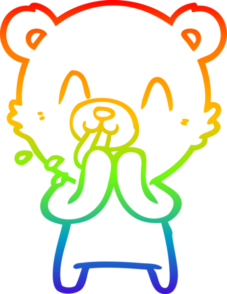 Bir insan tarafından çizilmiş kaba bir çizgi film ayısının çizimi.