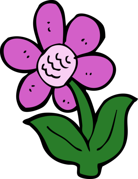 Bir insan tarafından çizilmiş karikatür çiçeği