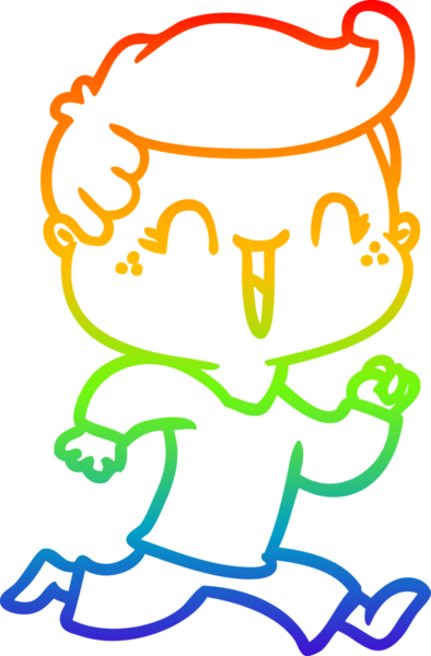 Gökkuşağının gradyan çizimi bir insan tarafından çizilmiş bir çizgi film karakteri.