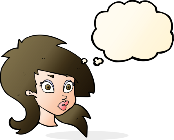 Bir insan tarafından çizilmiş düşünce balonlu bir karikatür.