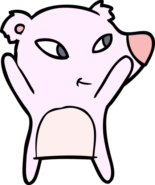 Bir insan tarafından çizilmiş sevimli çizgi film ayısı.