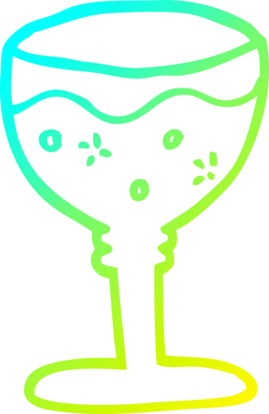 Bir insan tarafından çizilmiş kırmızı şarap karikatürünün soğuk gradyan çizgisi.